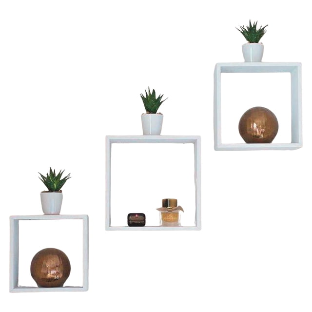 Repisas Flotantes Cuadradas Minimalistas Set premium Blanco