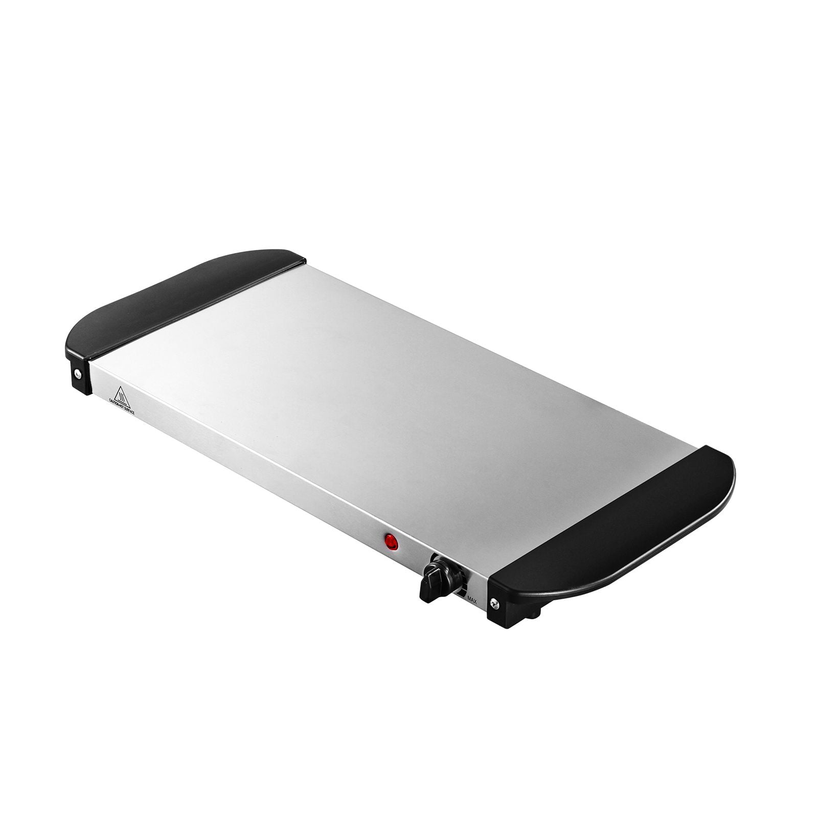 Electric Warming Tray 21.54x10.35 Inch Stainless Steel Metal Panel Mechanical Knob for Food Warming Defrosting