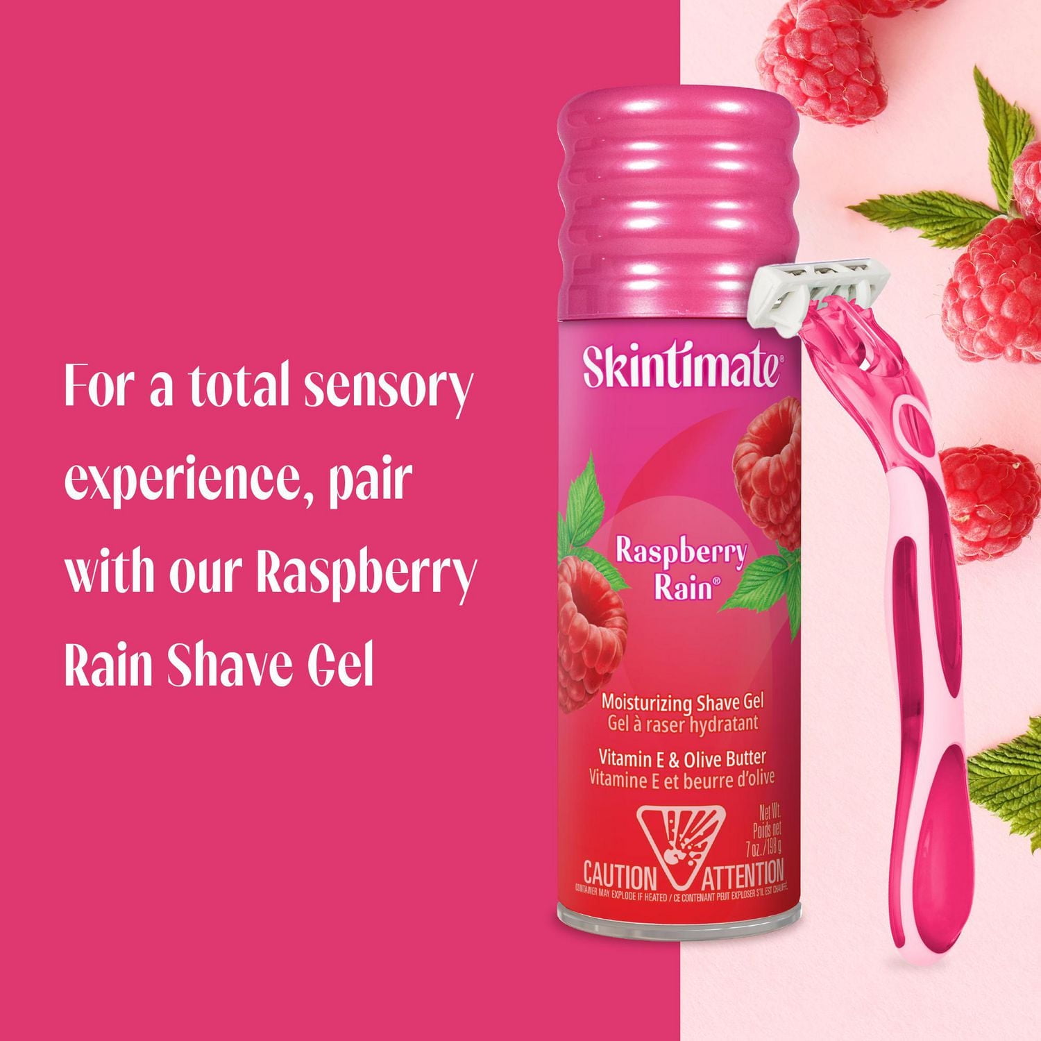 Rasoirs jetables pour femmes au parfum Raspberry Rain de marque Skintimate 4 rasoirs jetables