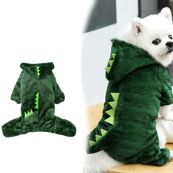 Dinosaur Hoodie For Cat Dogs Clothes Small Pet Costume Halloween Dinosaur_Co-stume Dog Clothing Puppy Outfits Funny Apperal,Green L