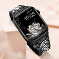 thumbnail image 4 of Bracelet Compatible with Luxury Diamond Stainless Steel Metal Watch Band with Diamond Bezel Ring Protective Case, 4 of 9