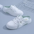thumbnail image 2 of Zapatos blancos de moda para mujer 2023 nuevos zapatos planos salvajes de fondo ancho cómodos todo estilo informal verano Baotou Half Slippers39 Gao Jinjia LED, 2 of 2