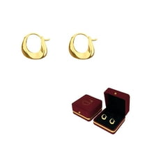 LTS EMIRA 925 Sterling Silver Chunky Hoop Earrings for Women Teens Thick Hoop Earrings Minimalist Huggie Earrings Hypoallergenic