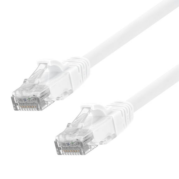 NavePoint Ethernet Patch Cable CAT6A, UTP, 24AWG, 7 Ft,  10 pack, White