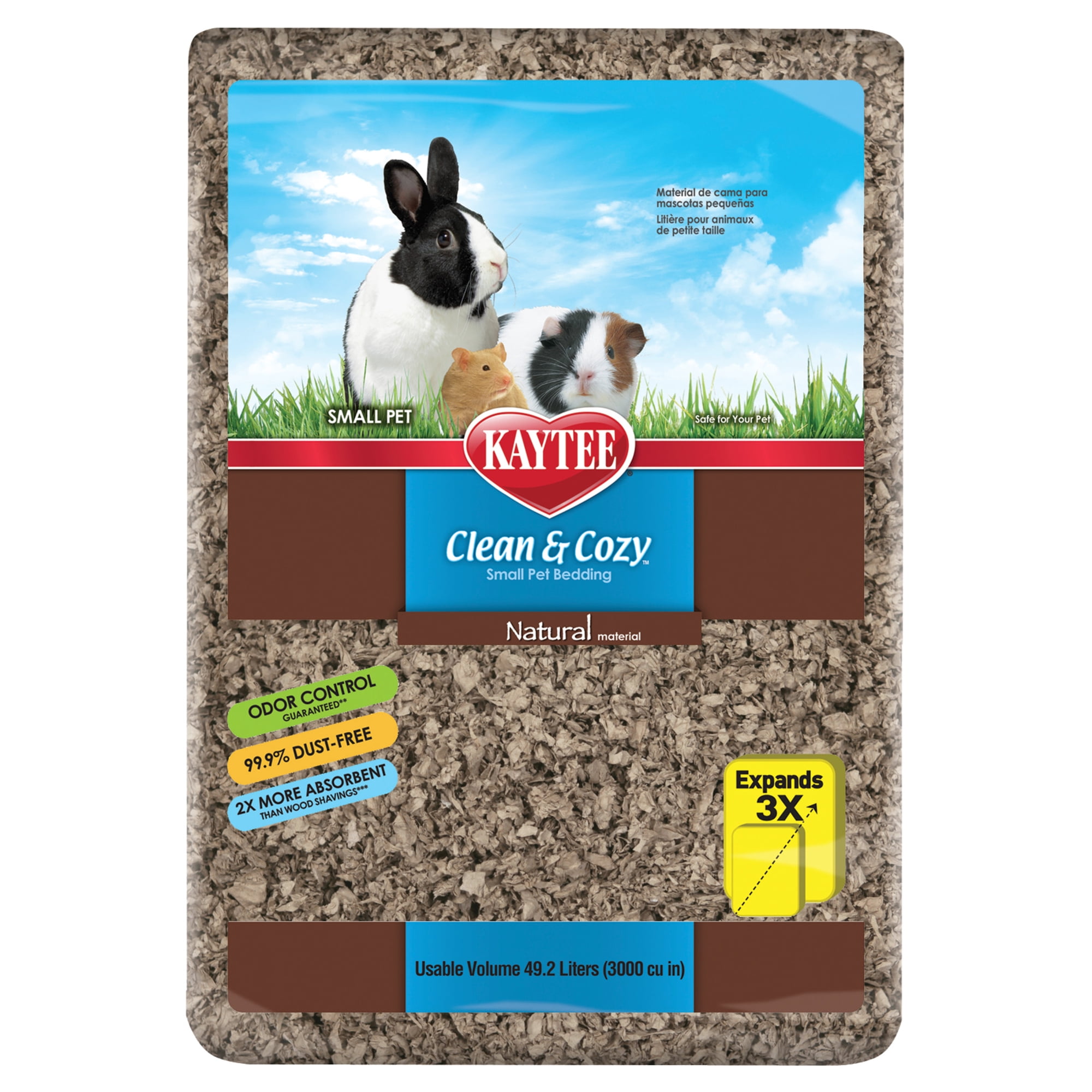 Kaytee Clean & Cozy Small Animal Natural Paper Bedding for Guinea Pigs, Rabbits, Gerbils 49.2 liters