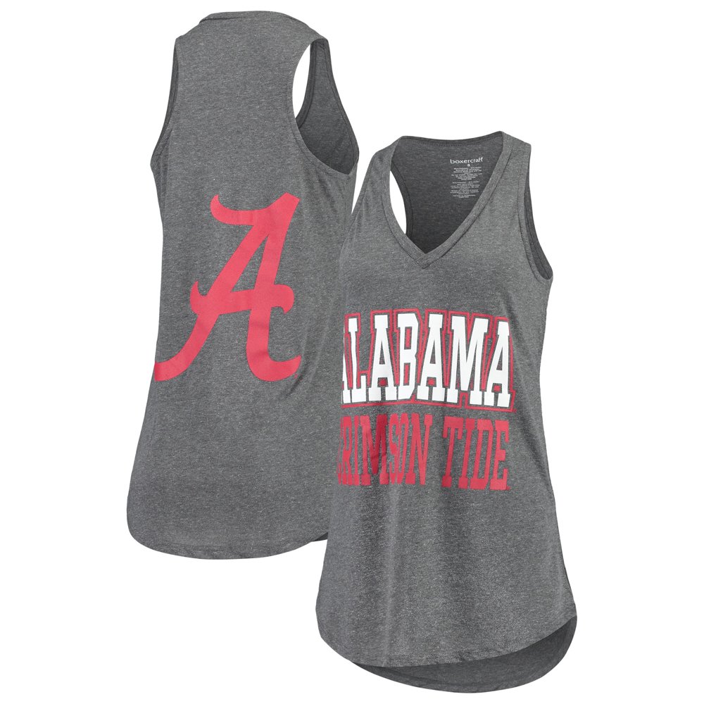 Alabama Crimson Tide Women's TwoHit At Ease VNeck Tank Top Charcoal