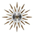 thumbnail image 1 of Infinity Instruments Sunburst Horloge Murale Satellite en Métal Mi-Siècle, Noyer, 1 of 5