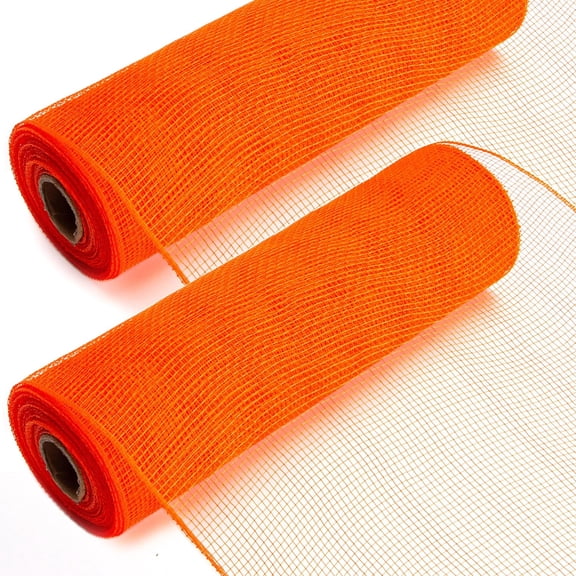 2 Rolls Burgundy Mesh Ribbon, 10 inch x 30 feet(10Yard) Per Roll,Use for Wreath Swags and Christmas Tree Decoration (Non-Metallic)