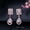 type 8, variant on Elegant Rose Gold Plated 3D Flower Leaf Cubic Zirconia Women Dangle Drop Earring