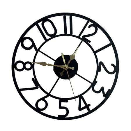 Contemporary 12inch Quiet Wall Clock, Clear Roman Numerals Design Easy Installation Indoor Decorative Metal Art Piece