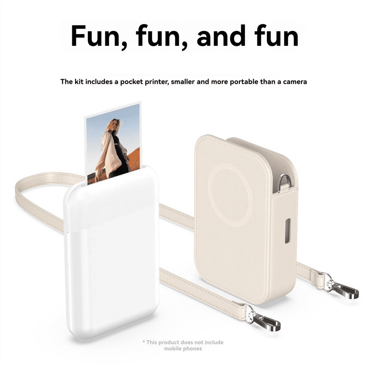 Pocket Photo Printer 300dpi Wireless Bluetooth Mini Printer Portable Home Ink-Free Photo Printer for Mobile App