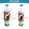 thumbnail image 6 of Yayeee 40oz Stainless Steel Tumbler with Straw and Handle Double-Wall Insulated Travel Water Bottle, Blue Retro Print, 6 of 8