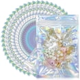 thumbnail image 1 of Bolsa Holográfica Multiusos 100 pieza, Bolsa Hermética Reutilizable con Diseño Transparente de Doble Lámina de Aluminio, Apta para Alimentos, Joyas, Cosméticos, Accesorios, etc., 1 of 4