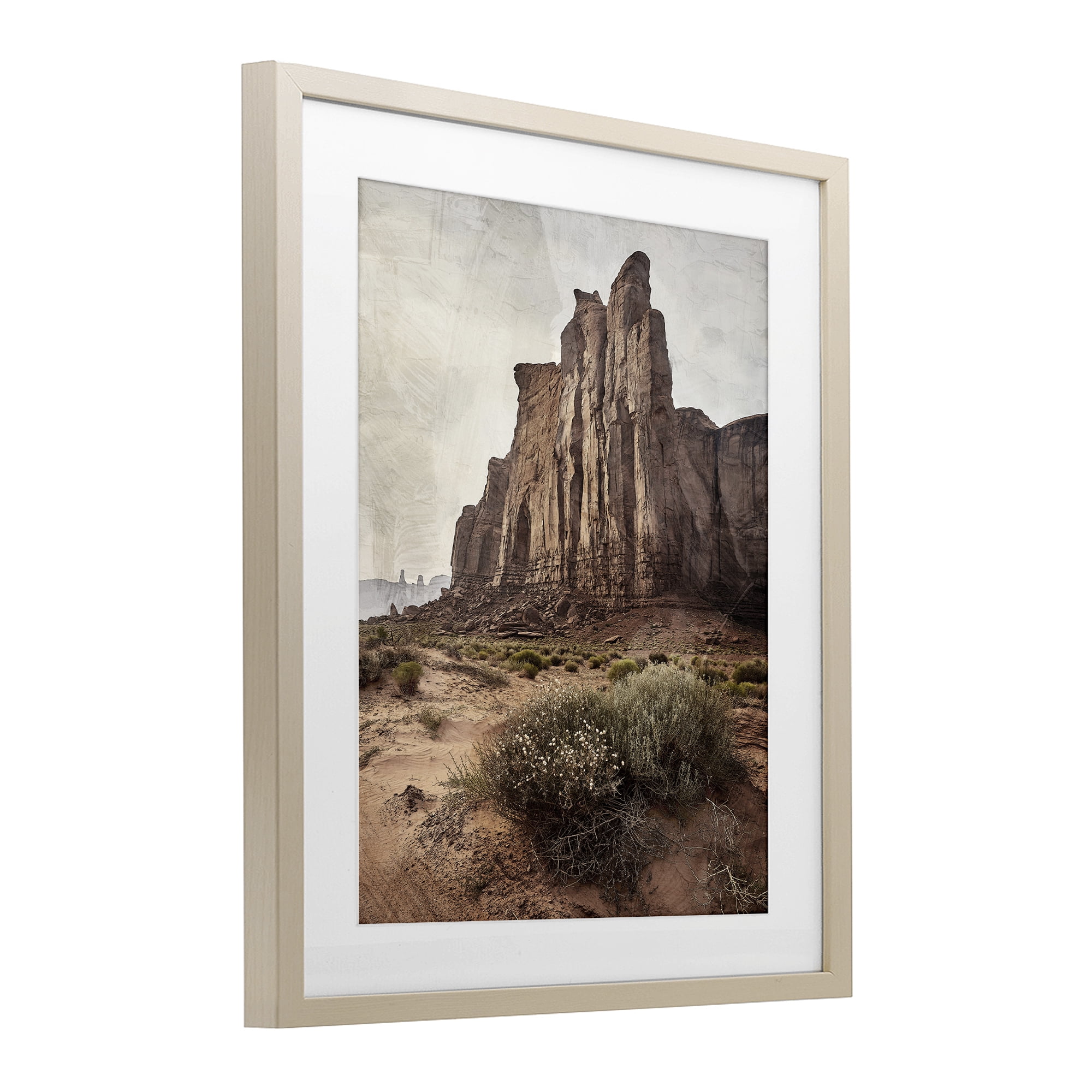 Stupell Industries Desolate Rock View Birch Framed Print Under Glass, design by Kim Allen