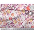 thumbnail image 3 of Soimoi Poly Georgette Tissu Feuilles & Fleurs Roses Tissus Imprimés par Yard 52 Pouces de Large, 3 of 3