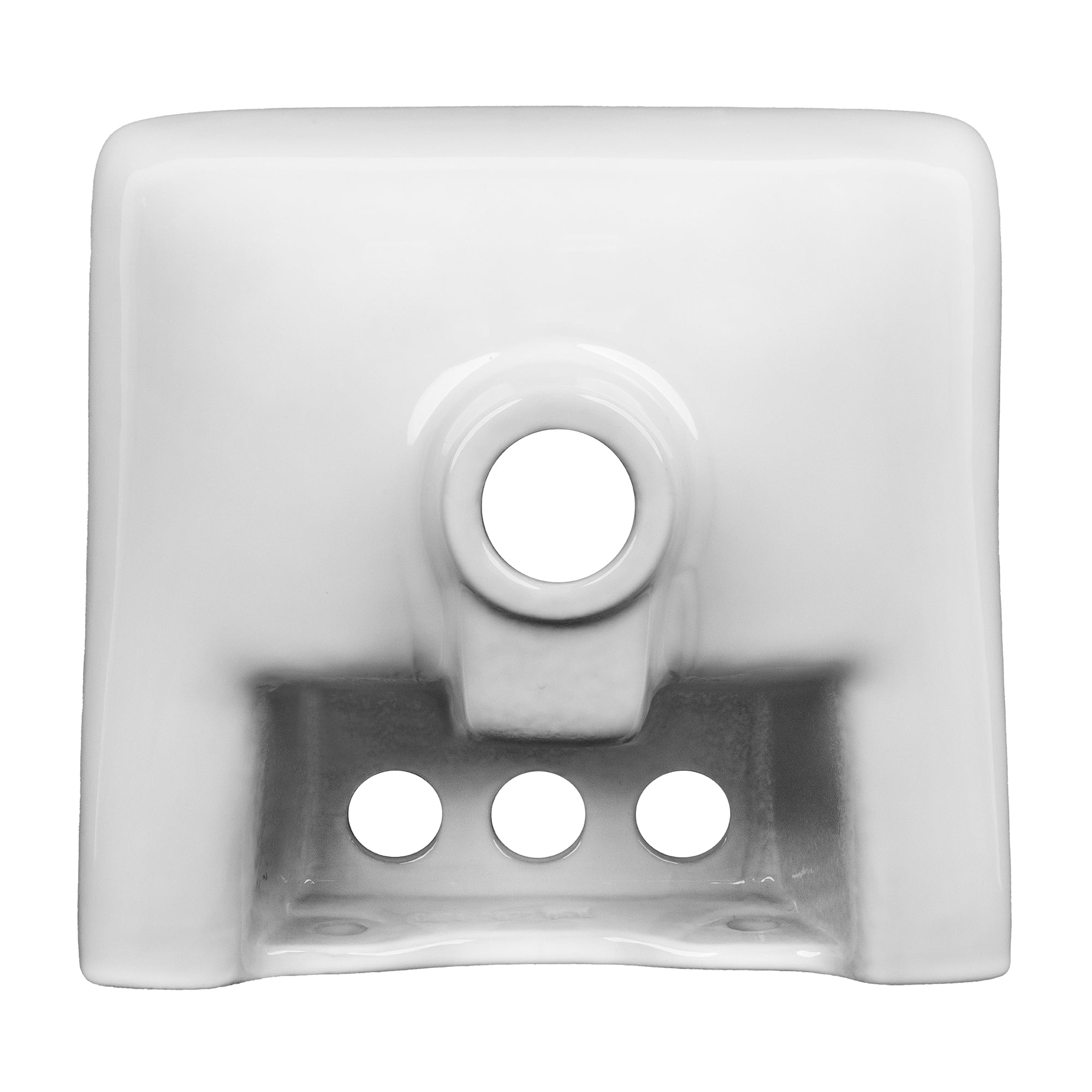 Porcelain Ceramic Bathroom Sink - Wall Mount Sink with Faucet Hole and Overflow - 12" x 11" Small and Sleek Sink for Bathroom (White)