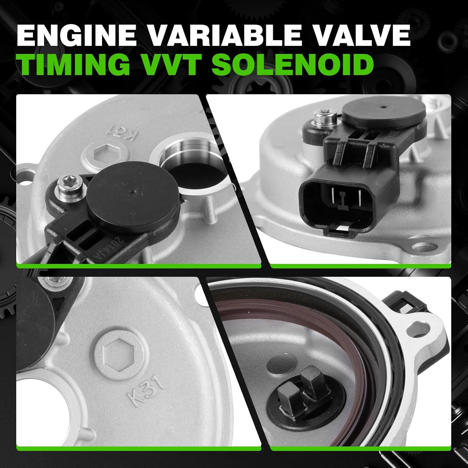 243602GGD0 Engine Variable Valve Timing VVT Solenoid Compatible with 2016-2021 Hyundai Santa Sonata Tucson Veloster, Kia Stinger Optima Sorento Sportage, Genesis G70 2.0L 2.4L 24360-2GGB0