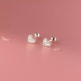 thumbnail image 3 of EOEMY Cubic Zirconia Heart 925 Sterling Silver Stud Earrings For Women Screw Backs, 3 of 6