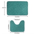 thumbnail image 3 of Honeii Aquamarine Glitter Pattern Bathroom Anti-Skid Pad Bathroom Mat Vintage Seamless Pattern Not-Slip Toilet Rug Set, 3 of 6