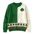 thumbnail image 4 of Women's St. Patrick's Day Sweatshirts 2026 Shamrock Printed Crewneck Knit Sweaters Long Sleeve Pullover Casual Y2K Spring Tops, 4 of 4