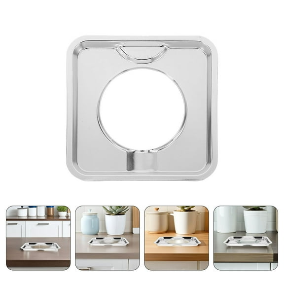 HOOWIFFY Gas Stove Drip Pans 2Pcs Square Stainless Steel Durable Heavy Duty for Homeowners