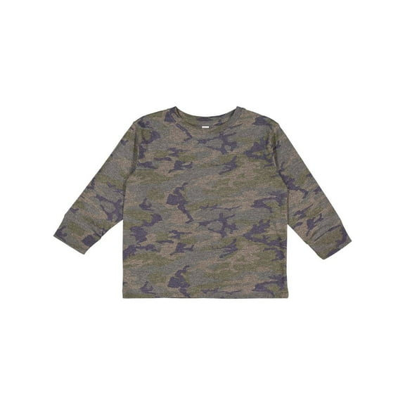Rabbit Skins - Toddler Fine Jersey Long Sleeve Tee - 3302 - Vintage Camo - Size: 4T