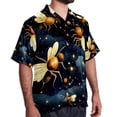 thumbnail image 2 of Starry Bees in the Sky Men's Casual Button Down Short Sleeve Printed Summer Beach Shirts, 2 of 6
