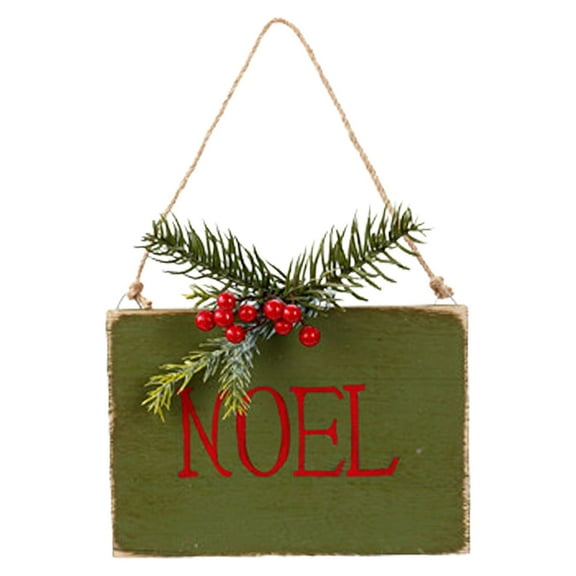 Northlight 7" Hanging "NOEL" Christmas Wall Decor with Pine and Berries