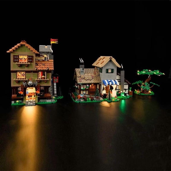 ‌LED Light Compatible with Legos 10332 Building Set, LED Light Kit for Legos 10332 Medieval City Square Building Toy, Only Decoration Lights, No Building Model Kit