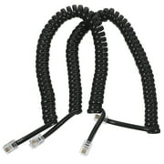 Telephone Cord Landline Spring Spiral Cords Accessories 2 Pcs Wire Copper Phones Black Blackish