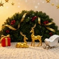 thumbnail image 2 of Sunshy Christmas Decorations, 2Pc Resin Reindeer Decor Reindeer Figurine Reindeer Christmas Reindeer Figurine Reindeer Decor Decorative Deer Figurine Gold, 2 of 7