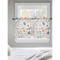 thumbnail image 5 of Botanical Flower Tier Curtains 36 Inch Length,Sheer Curtains for Bedroom Living Room Window Country Farm Butterfly Spring Plant Rod Pocket Drapes Kitchen Curtains Small Half Window 27.5"x36" 2 Panels, 5 of 6