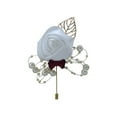 thumbnail image 3 of BAETEUY Fake Flower Faux Pearl Boutonniere Wedding Ceremony Bride Groom Corsage Brooch, 3 of 5