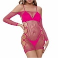 thumbnail image 2 of uublik Lingerie Women Set Valentine's Day One Piece Nightwear Lace Nightgown Bodysuit Chemise Sleepwear Hot Pink Free Size, 2 of 3