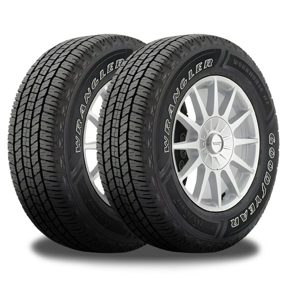2 Goodyear Wrangler Workhorse HT OWL 265/75R16 123R All Season 60K MILEAGE LR E 131746954 / 265/75/16 / 2657516