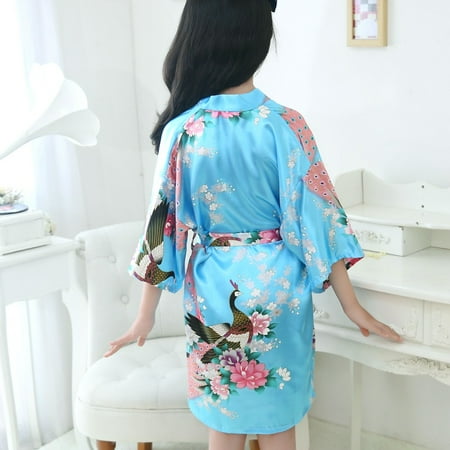 

Juebong Baby Boys Girls Coats Clearance Toddler Baby Kid Girls Floral Silk Satin Kimono Robes Bathrobe Sleepwear Clothes