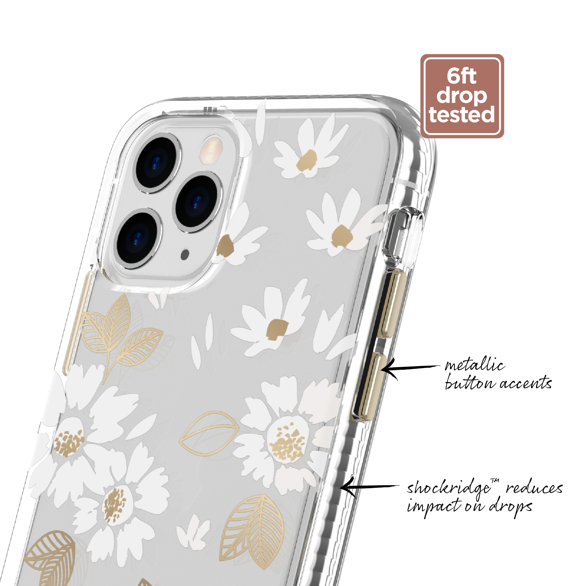 Clear White Floral Phone Case for iPhone 11 Pro - image 2 of 5