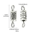 thumbnail image 4 of Tibetan Style Alloy Connector Charms Column Links with 304 Stainless Steel Double Loops Silver & Stainless Steel Color 14.5x4.5mm Hole: 2mm, 4 of 6