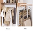 thumbnail image 3 of Labymos 2 Pack Pants Hangers Space Saving Non-Slip Clothes Hangers Slack Closet Organizer Folding Storage, 3 of 8