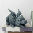 thumbnail image 3 of Decoración de fuente de diseño de dragones, estatua de decoración de jardín, esculturas de dinosaurio con función de agua patinada al aire libre para Soledad Estatua del dragón de la fuente, 3 of 10