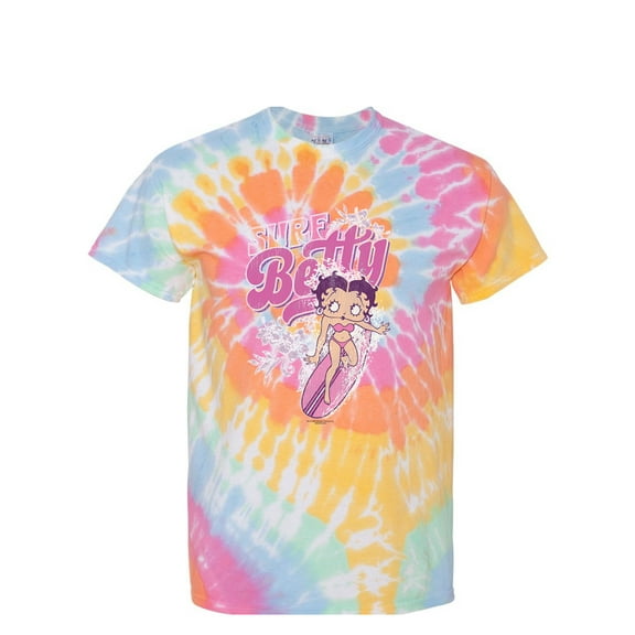Wild Bobby Shore Surfer Betty Boop Betty Boop Tie-Dye T-Shirt, Aerial Spiral, X-Large