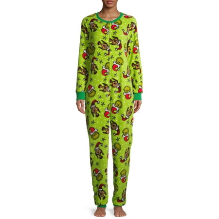 The Grinch Women's and Women's Plus Drop Seat Holiday Union Suit