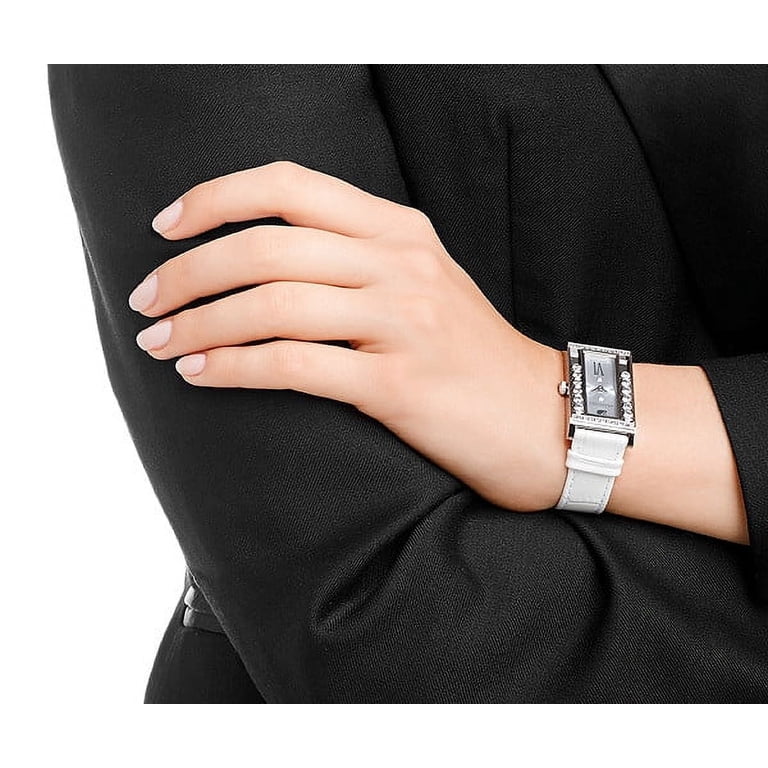 Swarovski LOVELY CRYSTAL SQUARE WATCH White Leather  display picture 1