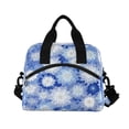 thumbnail image 2 of Insulated Crossbody Lunch Bag 10L Lunch Tote with Adjustable Shoulder Strap for Work Office Picnic Blue and White Snowflake, 2 of 6