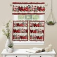 thumbnail image 6 of Valentine''s Day 3 Piece Kitchen Curtains Tiers and Valances Set, Heart Rose Flower Black Red Buffalo Plaid Anniversary Wedding Short Rod Pocket Window Curtain for Bedroom, Bathroom, 6 of 6