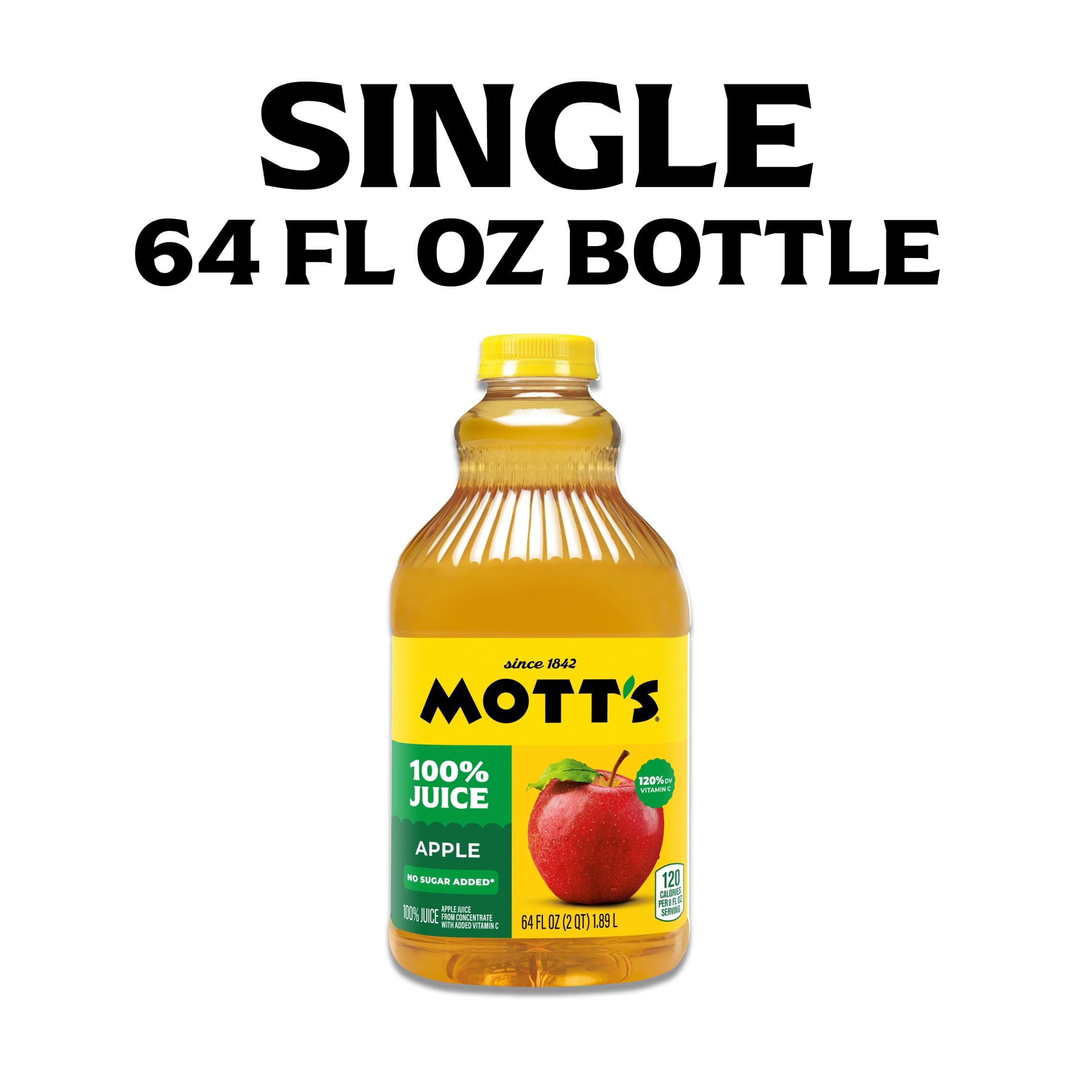 (8 pack) Mott's 100% Apple Juice, 64 Fluid Ounce, Bottle