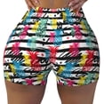 thumbnail image 2 of Balery Trendy Colorful Pineapples 1 Pantalones cortos de entrenamiento estampados para mujer, sin costuras, ajustados, para gimnasio, yoga, correr, deportes, ejercicio activo, fitness.-Medium, 2 of 8