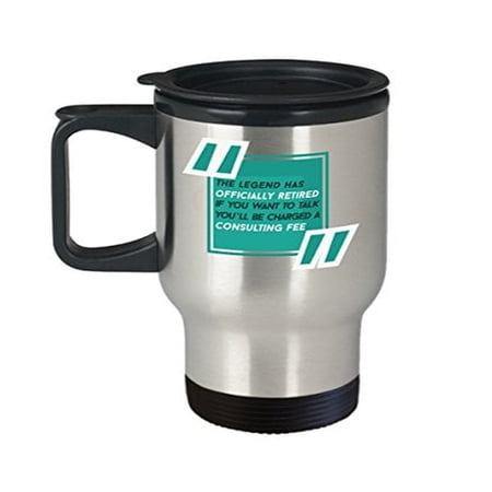 Retirement Travel Mug - Officially Retired - 14 oz Stainless Steel Coffee Cup Gift