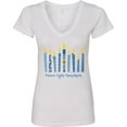 thumbnail image 3 of Inktastic Peace Light Hanukkah Women's V-Neck T-Shirt, 3 of 5