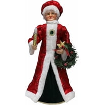 24-Inch Animated Mrs. Claus with Lighted Candle Musical Christmas Figure